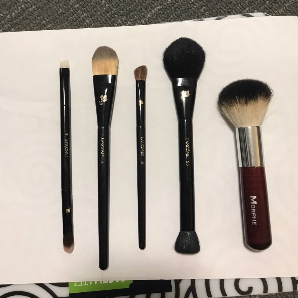 4 Lancôme brushes barely used, bonus Morphe brush